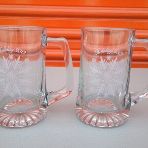 Lot of 2 BJ's Restaurant Brewhouse Beer Mug Glass Barware Breweriana 2012 Year